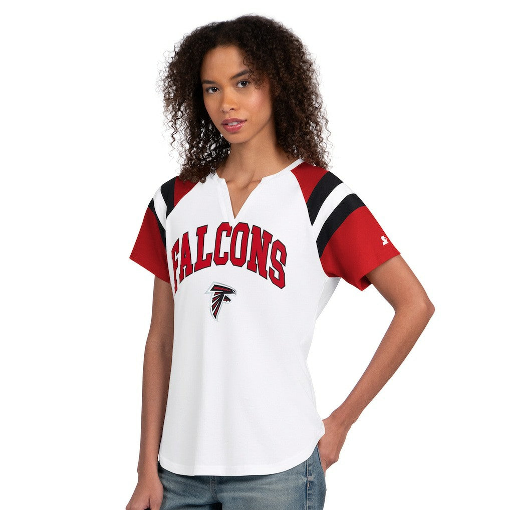 Atlanta Falcons Starter Women's Game On Notch Neck T-Shirt White