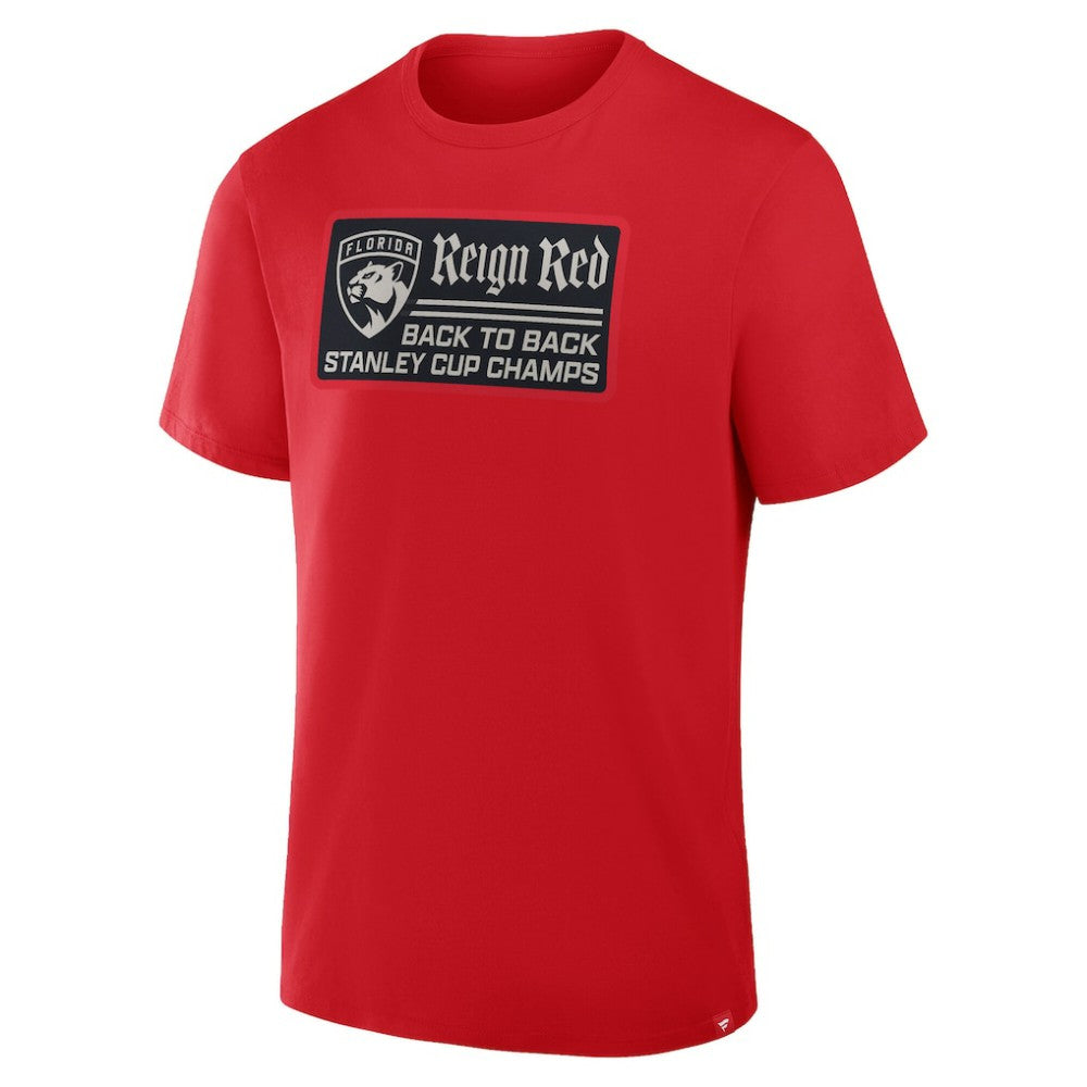 Florida Panthers Back-To-Back Stanley Cup Champions Reign Red T-Shirt - Red - NHL 203499280