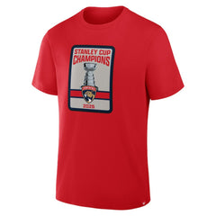 Florida Panthers 2025 Stanley Cup Champions Banner Raising T-Shirt - Red - NHL 203499281