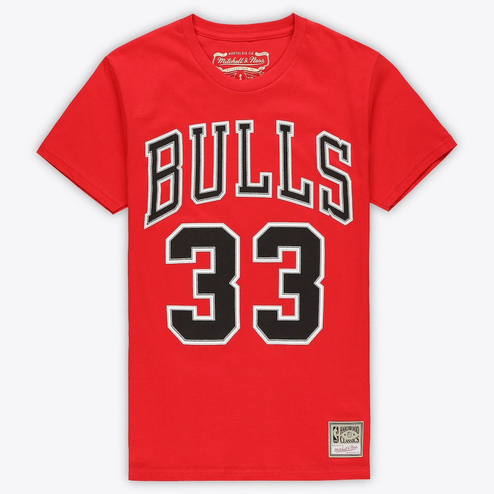 Scottie Pippen Chicago Bulls Unisex Hardwood Classics Name & Number T-Shirt for sale Red | Mitchell & Ness outlet