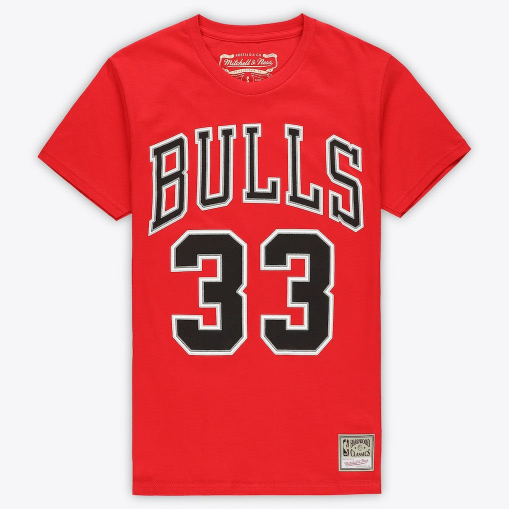 Scottie Pippen Chicago Bulls Unisex Hardwood Classics Name & Number T-Shirt for sale Red | Mitchell & Ness outlet