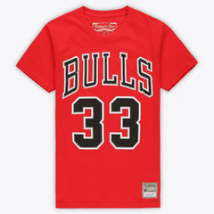 Scottie Pippen Chicago Bulls Unisex Hardwood Classics Name & Number T-Shirt for sale Red | Mitchell & Ness outlet