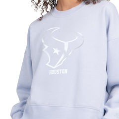 Houston Texans Starter Women's Travel Pastels Boxy Fleece Sweatshirt Light Blue