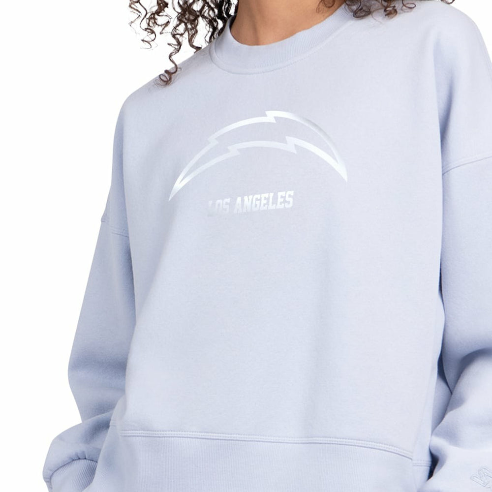 Los Angeles Chargers Starter Women's Travel Pastels Boxy Fleece Sweatshirt Light Blue