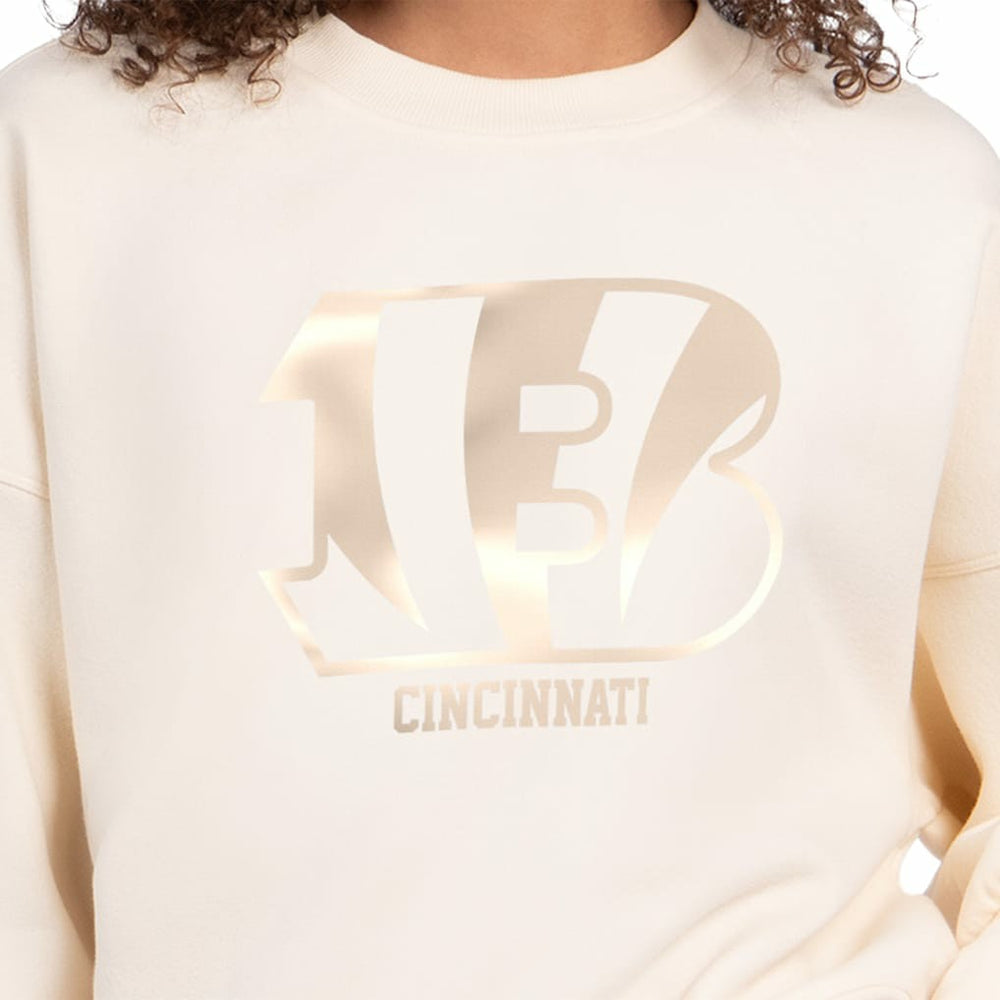 Cincinnati Bengals Starter Women's Travel Pastels Boxy Fleece Sweatshirt Cream