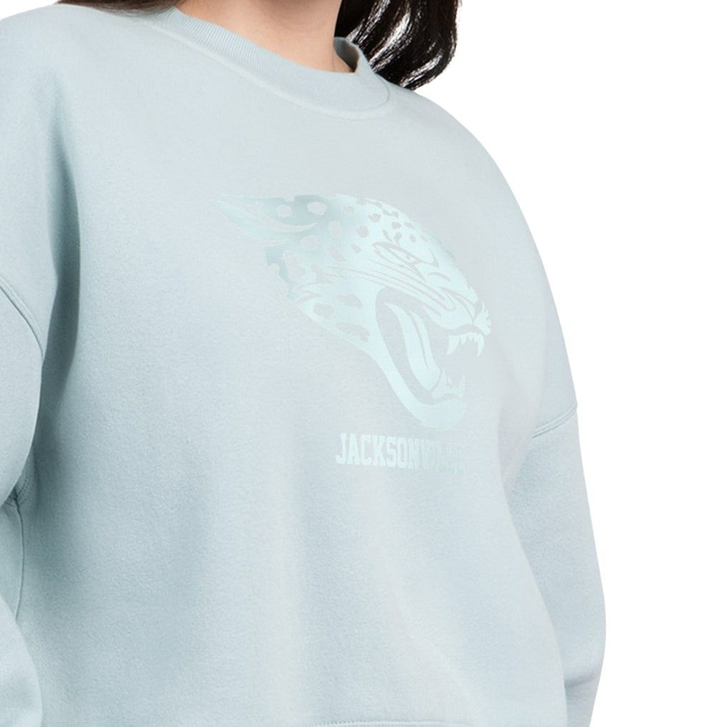 Jacksonville Jaguars Starter Women's Travel Pastels Boxy Fleece Sweatshirt Mint