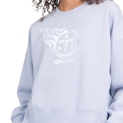 Tennessee Titans Starter Women's Travel Pastels Boxy Fleece Sweatshirt Light Blue