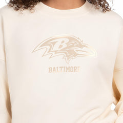 Baltimore Ravens Starter Women's Travel Pastels Boxy Fleece Sweatshirt Cream