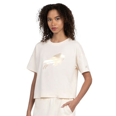 Buffalo Bills Starter Women's Pastel Travel Boxy Cropped T-Shirt Cream
