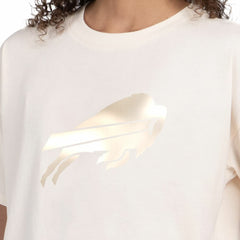 Buffalo Bills Starter Women's Pastel Travel Boxy Cropped T-Shirt Cream