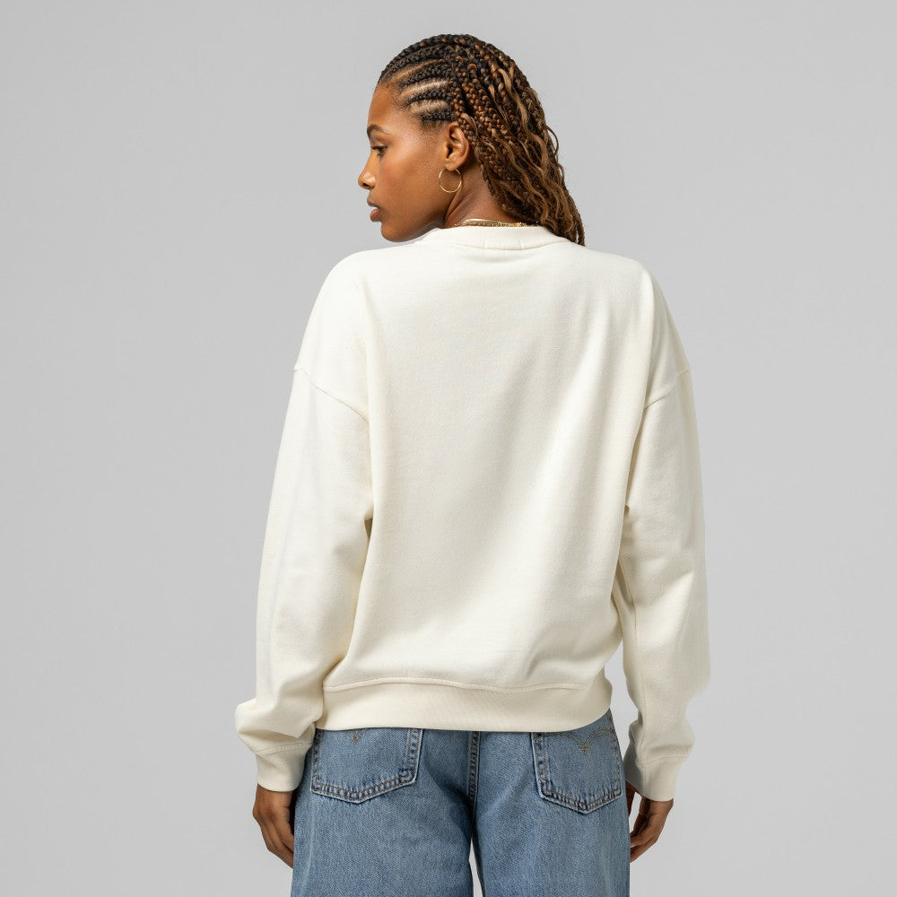 New York Mets Mitchell & Ness Women's Premium Oversized Crewneck Sweatshirt - Cream - Mitchell & Ness Online