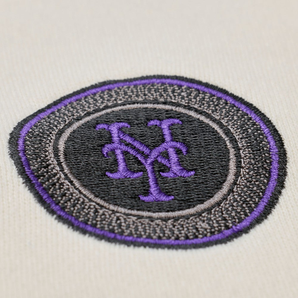 New York Mets Mitchell & Ness Women's Premium Oversized Crewneck Sweatshirt - Cream - Mitchell & Ness Online