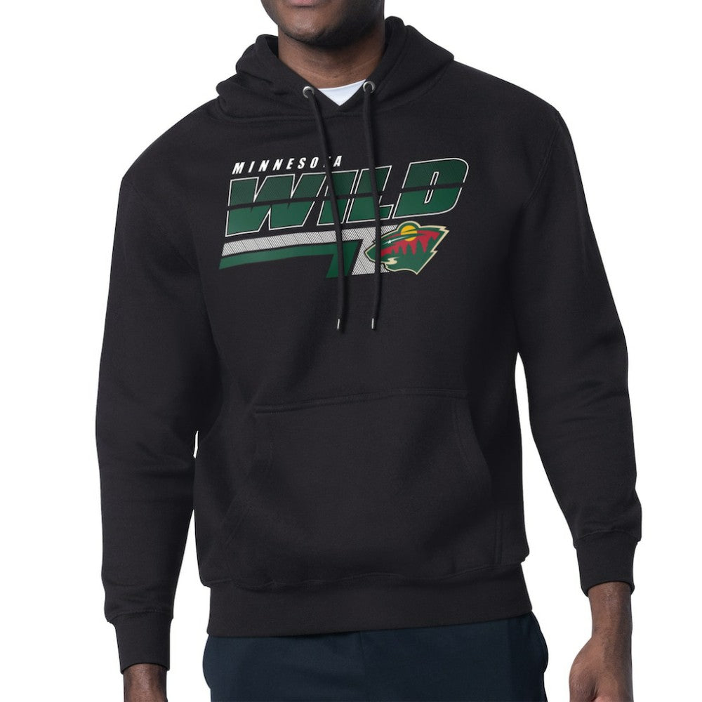 Minnesota Wild Starter Logo Push Fleece Hoodie - Black - NHL 203500311