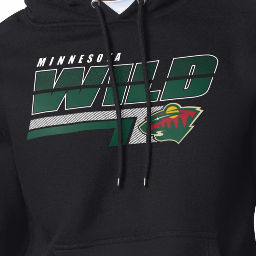 Minnesota Wild Starter Logo Push Fleece Hoodie - Black - NHL 203500311