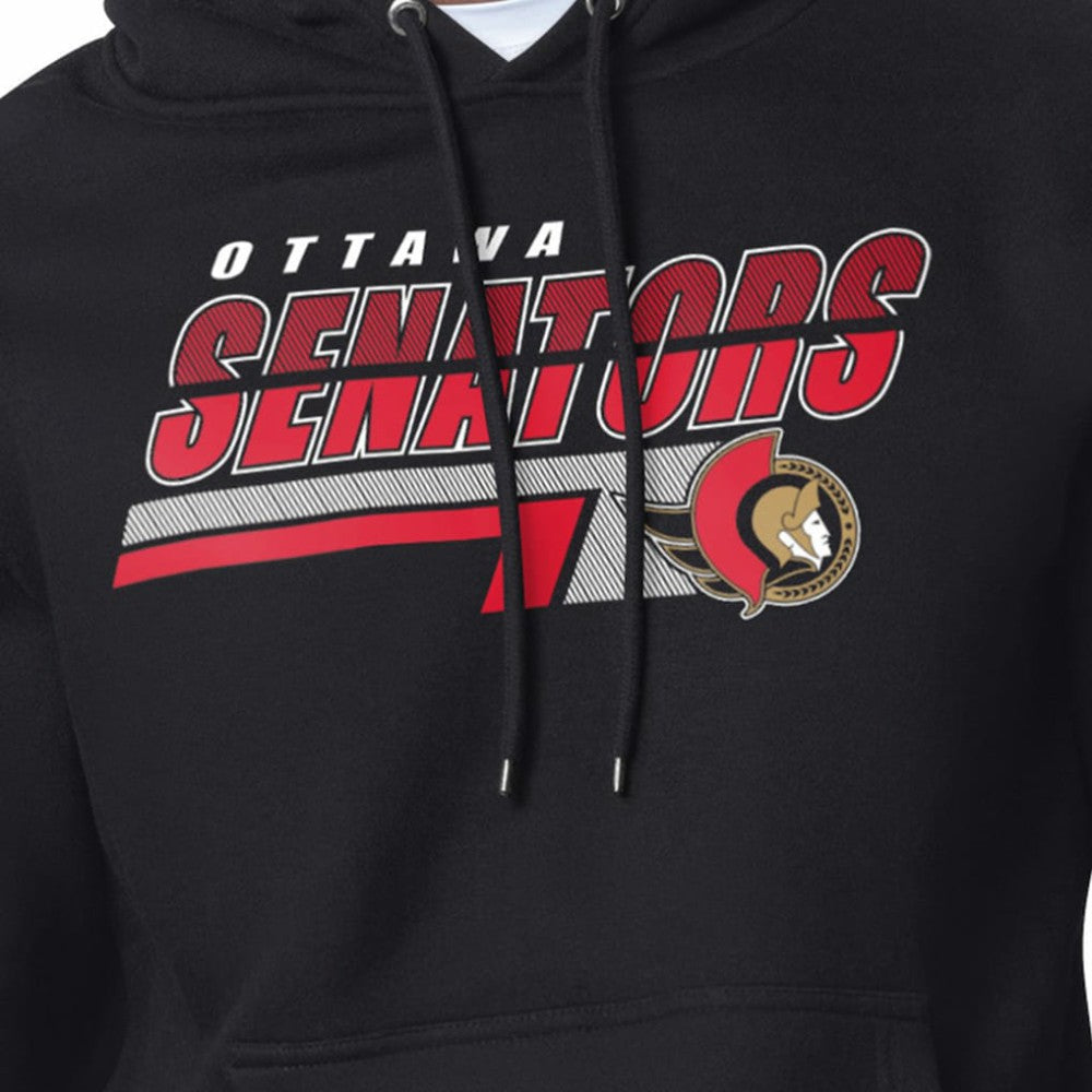 Ottawa Senators Starter Logo Push Fleece Hoodie - Black - NHL 203500312