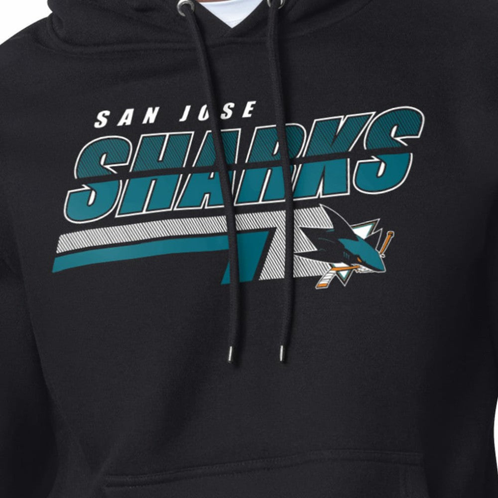 San Jose Sharks Starter Logo Push Fleece Hoodie - Black - NHL 203500316