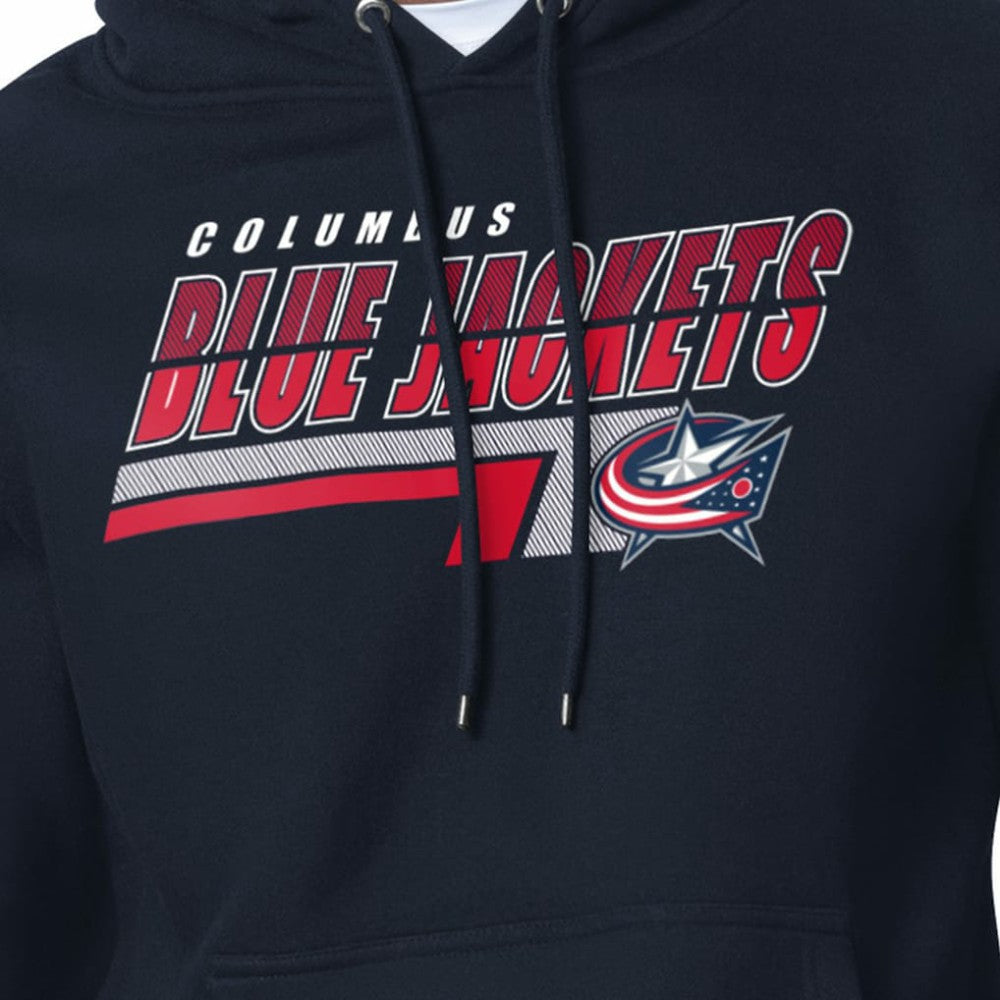Columbus Blue Jackets Starter Logo Push Fleece Hoodie - Navy - NHL 203500319