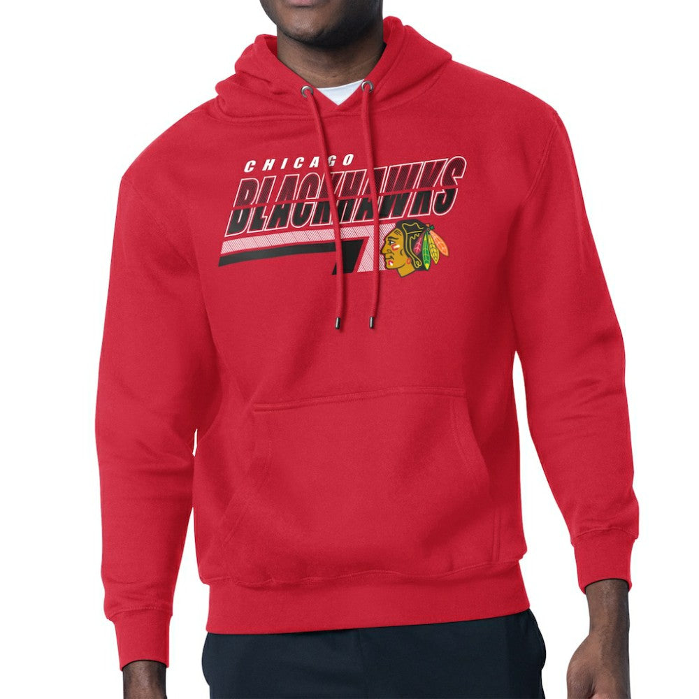 Chicago Blackhawks Starter Logo Push Fleece Hoodie - Red - NHL 203500327