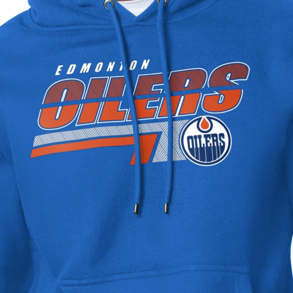 Edmonton Oilers Starter Logo Push Fleece Hoodie - Royal - NHL 203500334