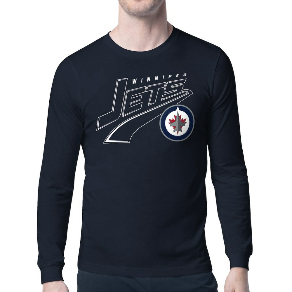 Winnipeg Jets Starter Modern Tailsweep Long Sleeve T-Shirt - Navy - NHL 203500347