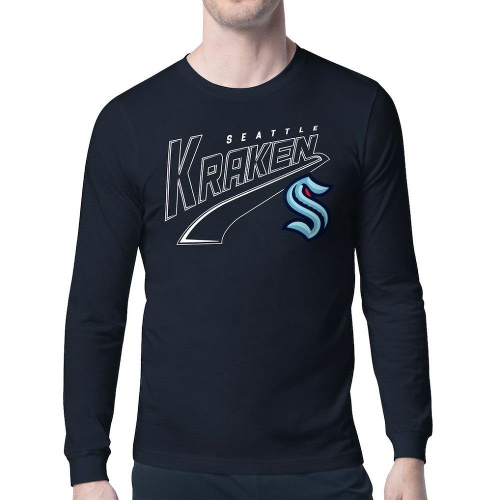 Seattle Kraken Starter Modern Tailsweep Long Sleeve T-Shirt - Deep Sea Blue - NHL 203500356