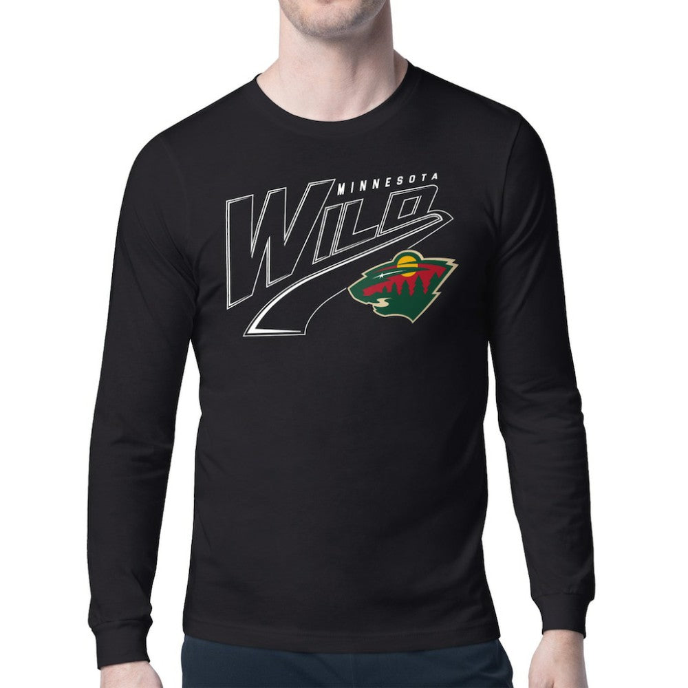 Minnesota Wild Starter Modern Tailsweep Long Sleeve T-Shirt - Black - NHL 203500360