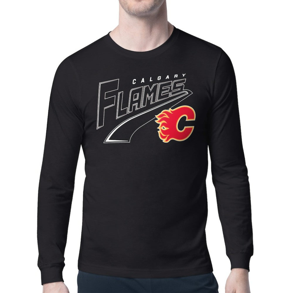 Calgary Flames Starter Modern Tailsweep Long Sleeve T-Shirt - Black - NHL 203500361