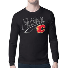Calgary Flames Starter Modern Tailsweep Long Sleeve T-Shirt - Black - NHL 203500361