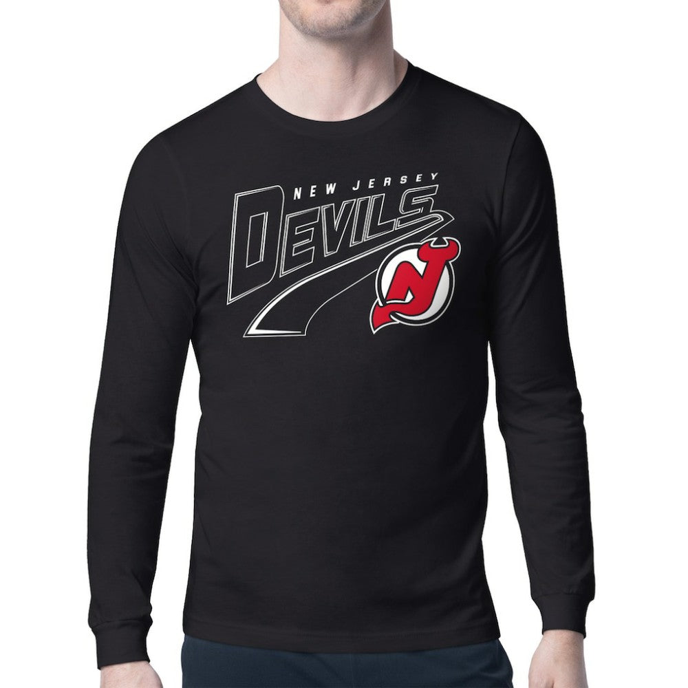 New Jersey Devils Starter Modern Tailsweep Long Sleeve T-Shirt - Black - NHL 203500366