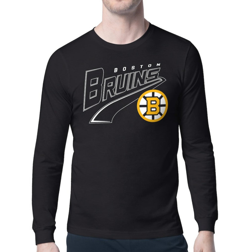 Boston Bruins Starter Modern Tailsweep Long Sleeve T-Shirt - Black - NHL 203500369