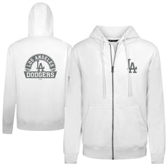 Los Angeles Dodgers Levelwear Podium Chenille Logo Full-Zip Hoodie - White - MLB Online