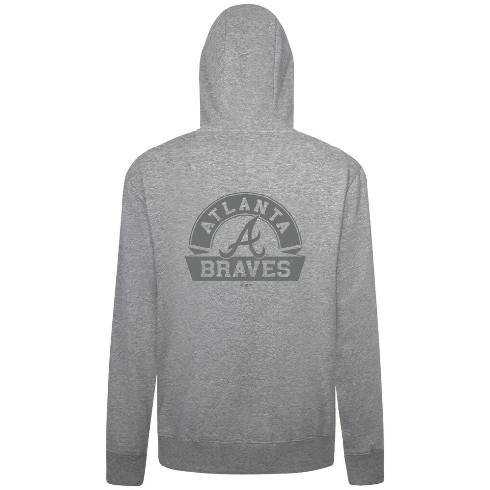 Atlanta Braves Levelwear Podium Chenille Logo Full-Zip Hoodie - Heather Gray - MLB on Sale