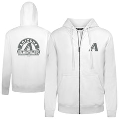 Arizona Diamondbacks Levelwear Podium Chenille Logo Full-Zip Hoodie - White - MLB on Sale
