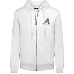 Arizona Diamondbacks Levelwear Podium Chenille Logo Full-Zip Hoodie - White - MLB on Sale