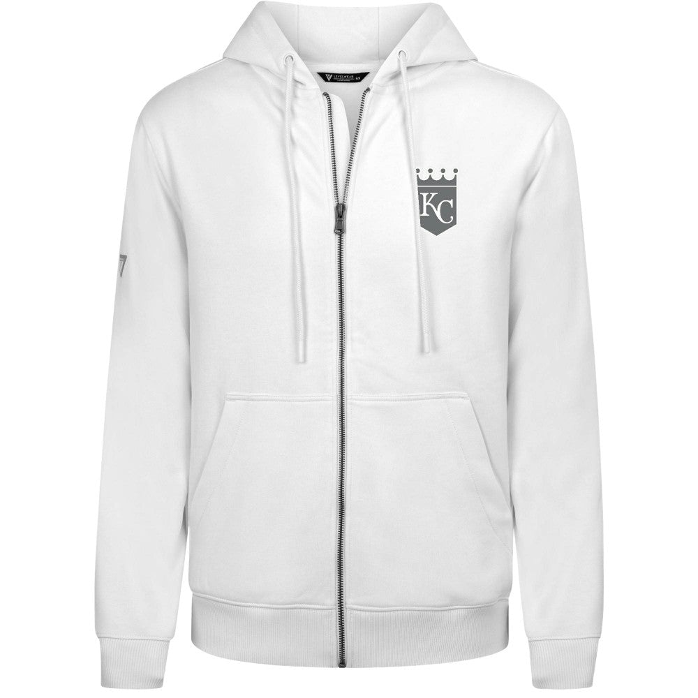 Kansas City Royals Levelwear Podium Chenille Logo Full-Zip Hoodie - White - MLB Online