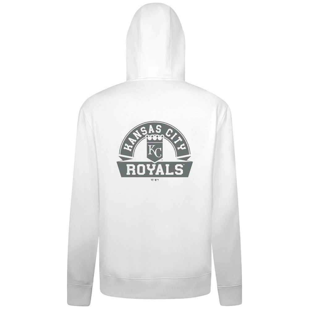 Kansas City Royals Levelwear Podium Chenille Logo Full-Zip Hoodie - White - MLB Online