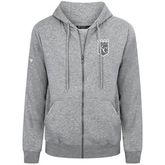 Kansas City Royals Levelwear Podium Chenille Logo Full-Zip Hoodie - Heather Gray - MLB Online
