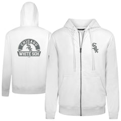 Chicago White Sox Levelwear Podium Chenille Logo Full-Zip Hoodie - White - MLB Discount