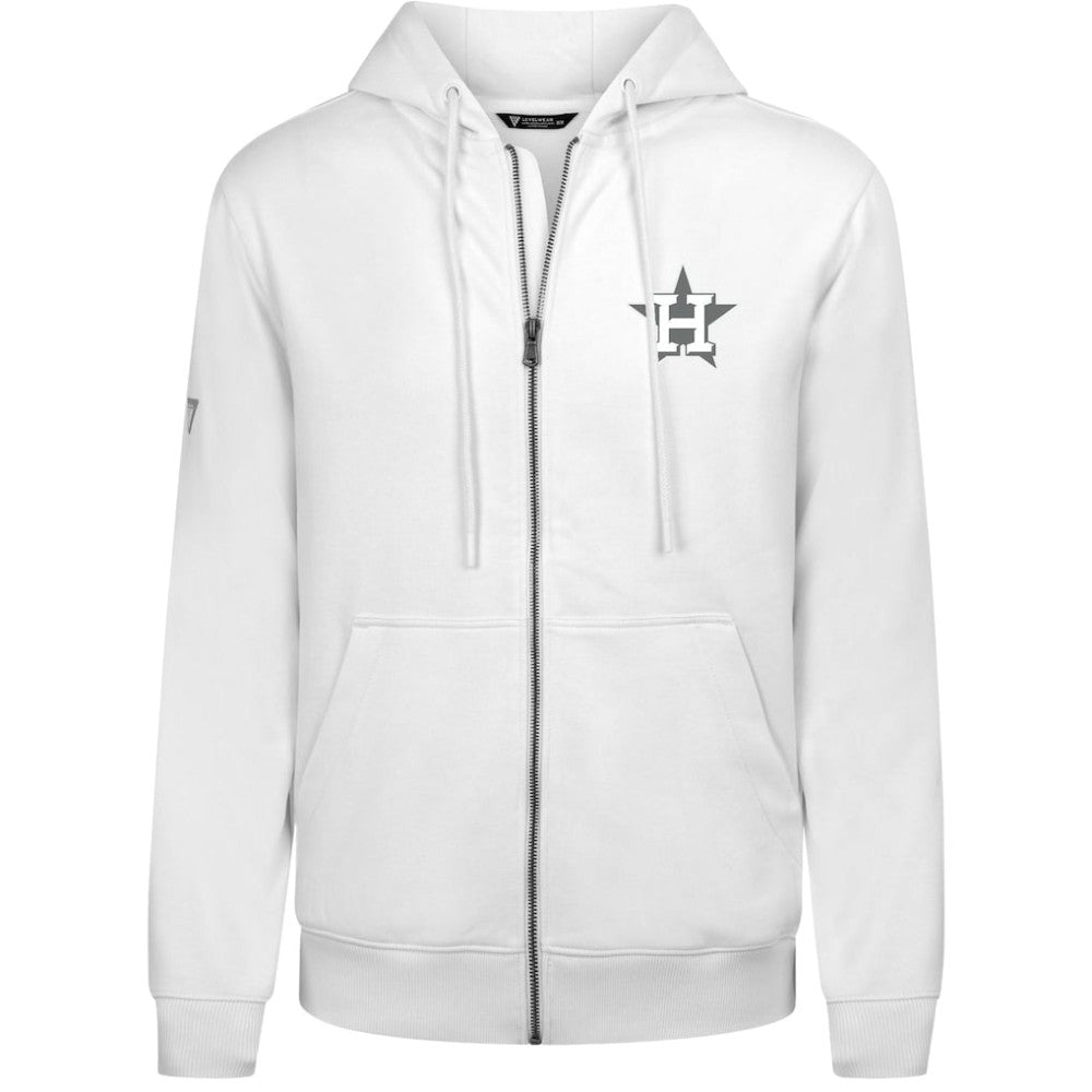 Houston Astros Levelwear Podium Chenille Logo Full-Zip Hoodie - White - MLB on Sale