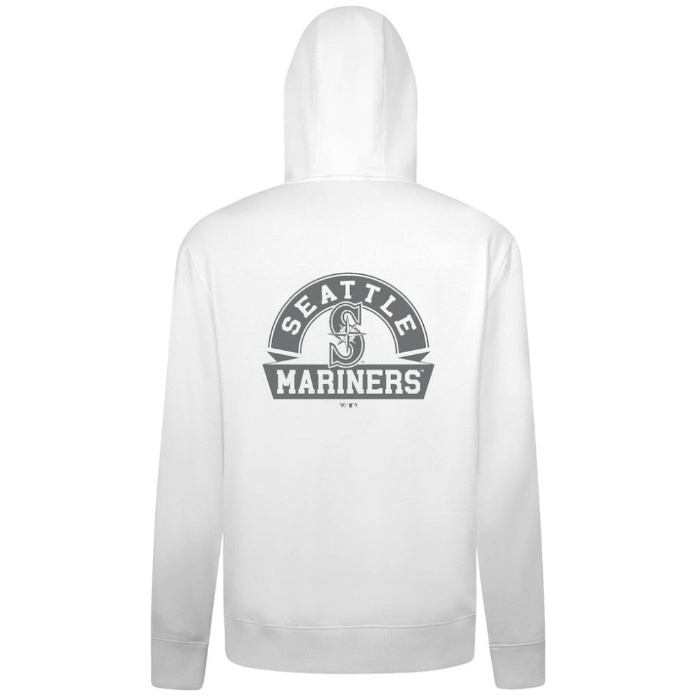 Seattle Mariners Levelwear Podium Banner Arch Full-Zip Hoodie - White - MLB Discount