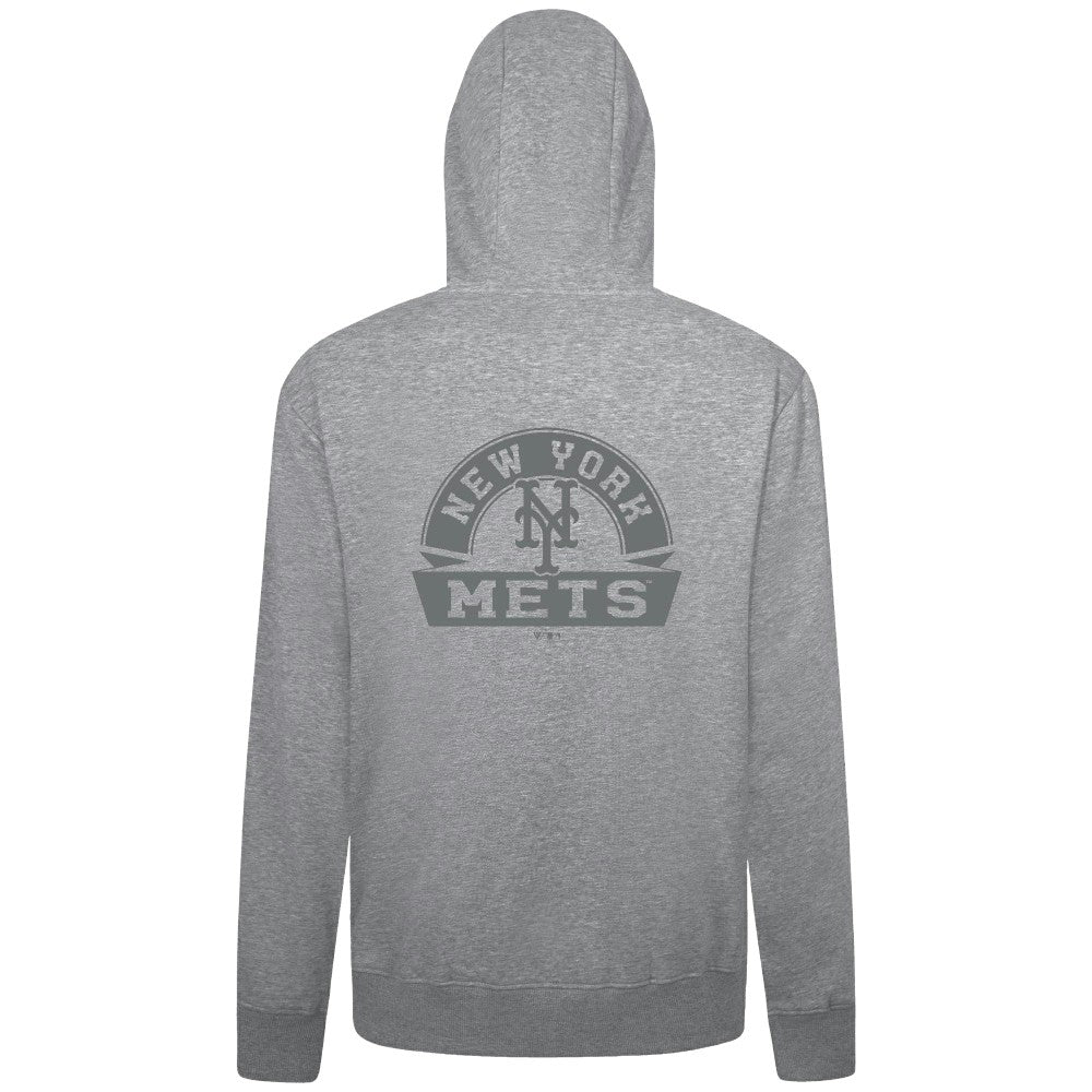 New York Mets Levelwear Podium Banner Arch Full-Zip Hoodie - Heather Gray - MLB Discount