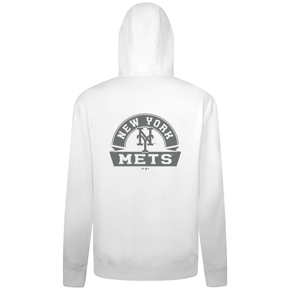 New York Mets Levelwear Podium Banner Arch Full-Zip Hoodie - White - MLB on Sale
