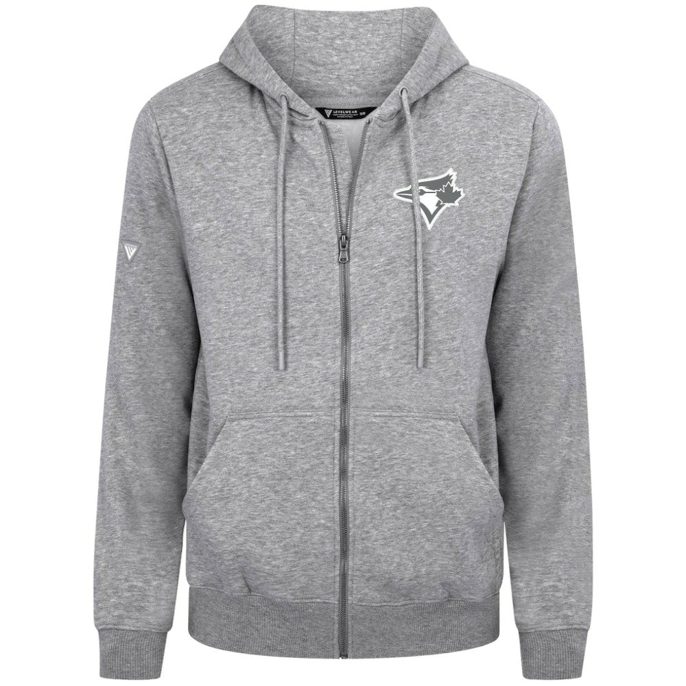 Toronto Blue Jays Levelwear Podium Banner Arch Full-Zip Hoodie - Heather Gray - MLB Online
