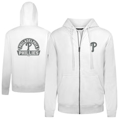 Philadelphia Phillies Levelwear Podium Banner Arch Full-Zip Hoodie - White - MLB on Sale