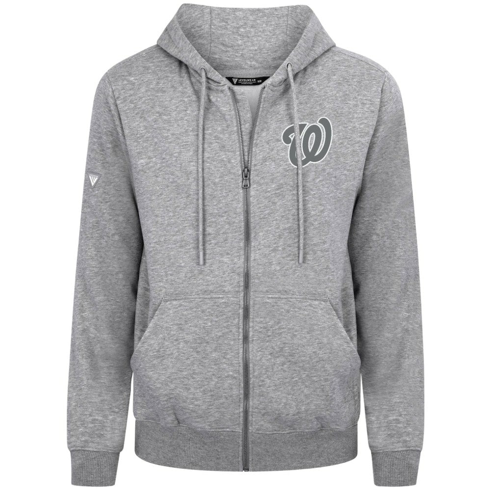 Washington Nationals Levelwear Podium Banner Arch Full-Zip Hoodie - Heather Gray - MLB Online