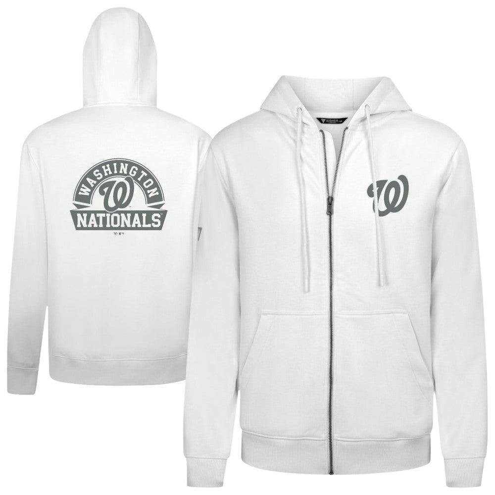 Washington Nationals Levelwear Podium Banner Arch Full-Zip Hoodie - White - MLB Discount