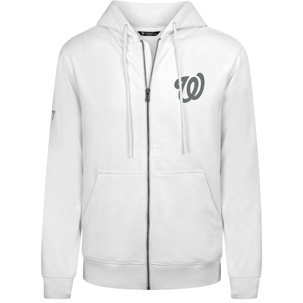 Washington Nationals Levelwear Podium Banner Arch Full-Zip Hoodie - White - MLB Discount