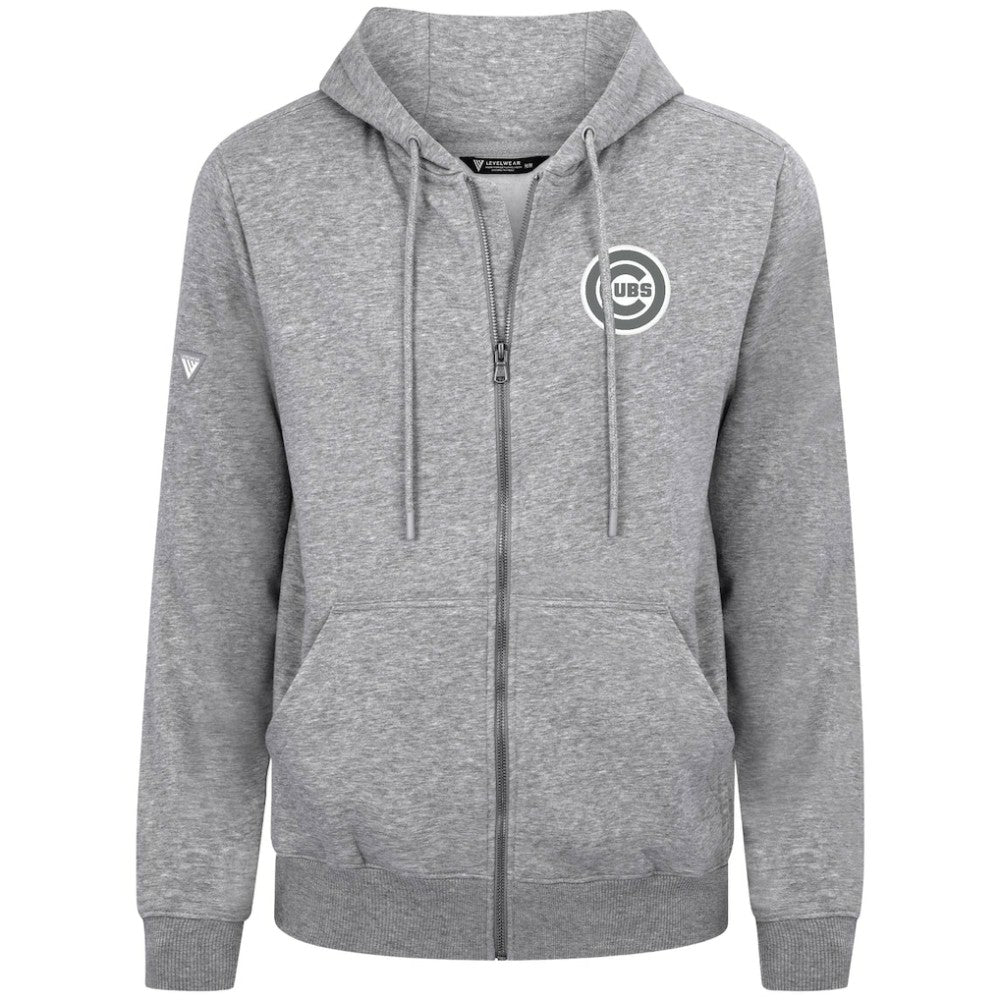 Chicago Cubs Levelwear Podium Banner Arch Full-Zip Hoodie - Heather Gray - MLB Online