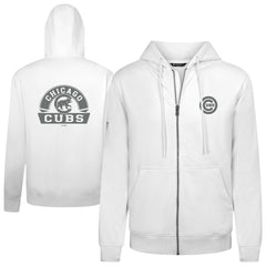Chicago Cubs Levelwear Podium Banner Arch Full-Zip Hoodie - White - MLB Sale