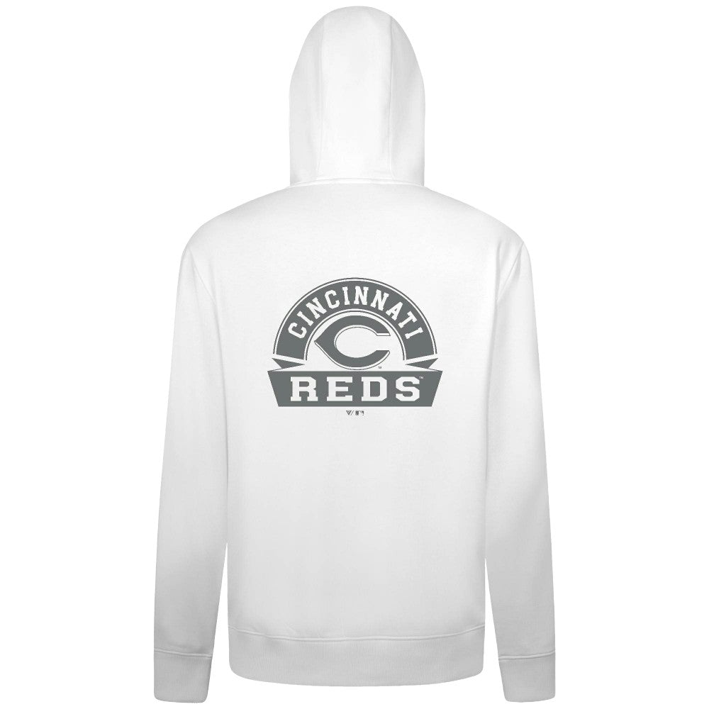 Cincinnati Reds Levelwear Podium Banner Arch Full-Zip Hoodie - White - MLB Sale